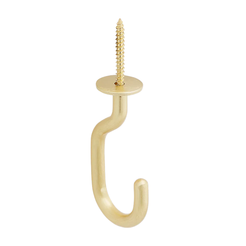 National Hardware Modern Ceiling J Hook 3-11/32-in, Brushed Gold Brushed Gold