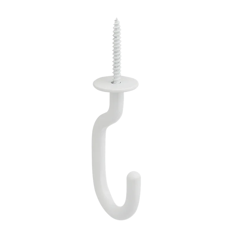 National Hardware Modern Ceiling J Hook 3-11/32-in, White White