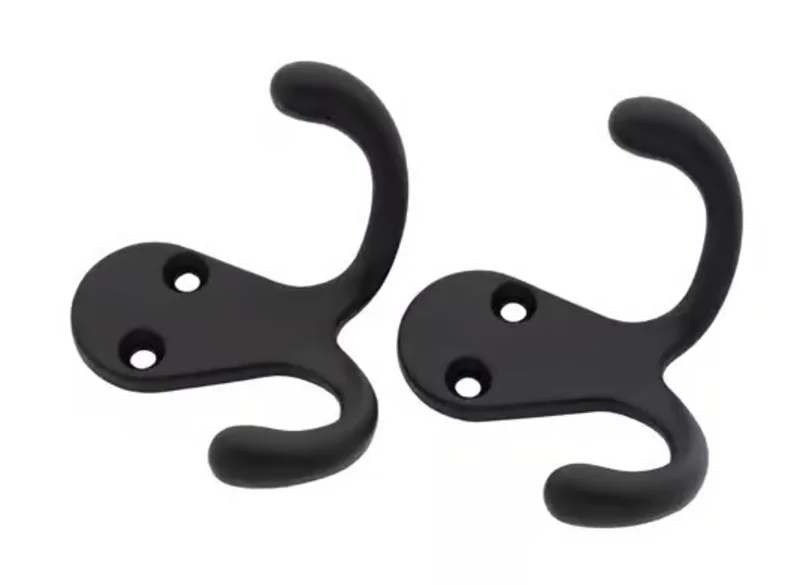 National N830-597 Double Clothes Hook Matte Black Matte Black