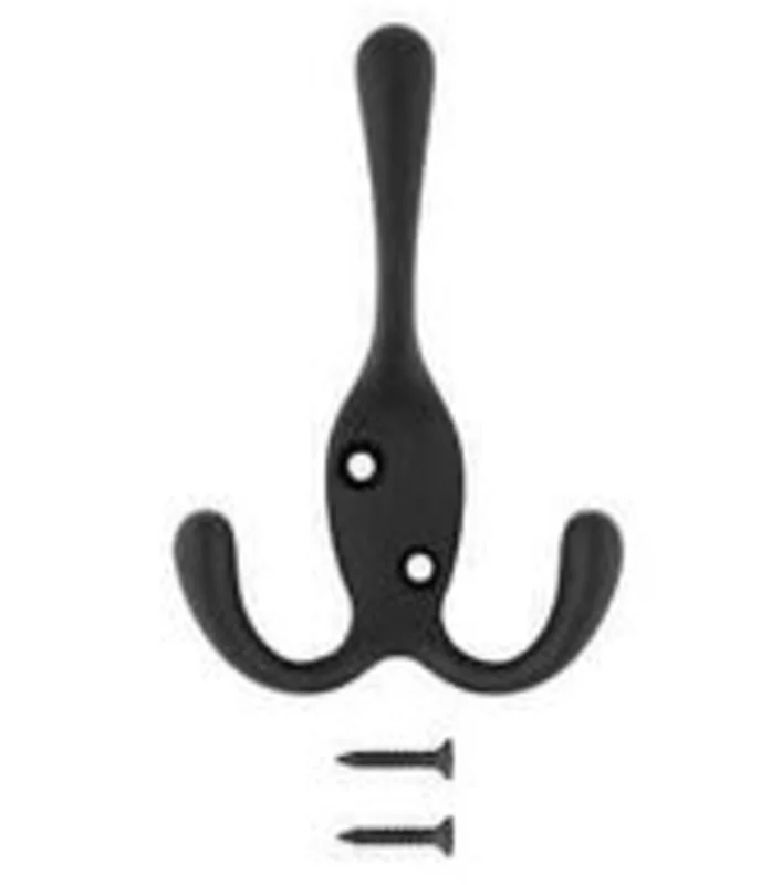 National N830-623 Triple Robe Hook Matte Black Matte Black