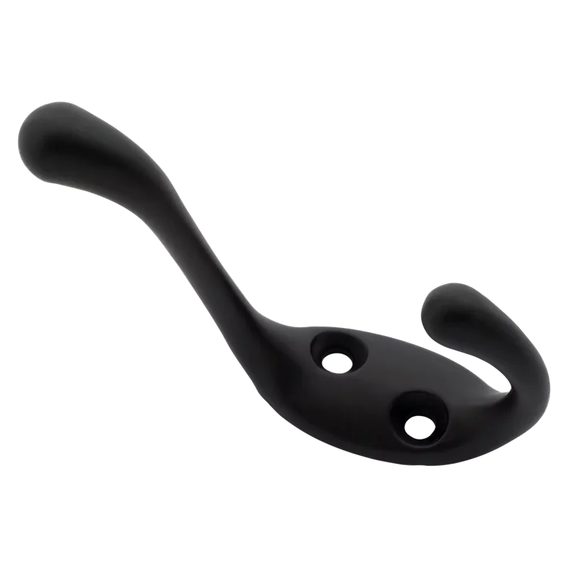 National N830-625 Heavy Duty Coat/Hat Hook Matte Black Matte Black