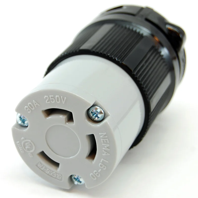 NEMA L6-30 (250VAC, 30A) twist lock electrical female connector