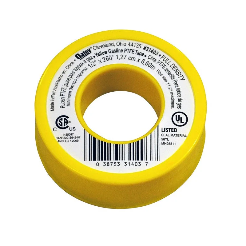 Oatey 1/2 in. x 260 in. PTFE Yellow Thread Seal Tape Display
