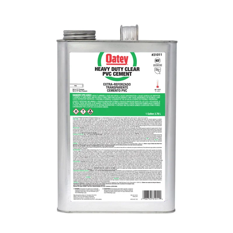 Oatey Heavy Duty Clear PVC Cement Gallon
