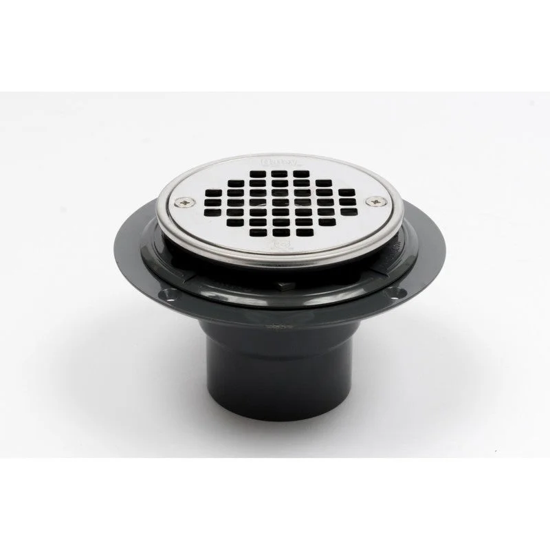 Oatey PVC Round Low Profile Drain Stainless Steel Screw-In Strainer with Ring