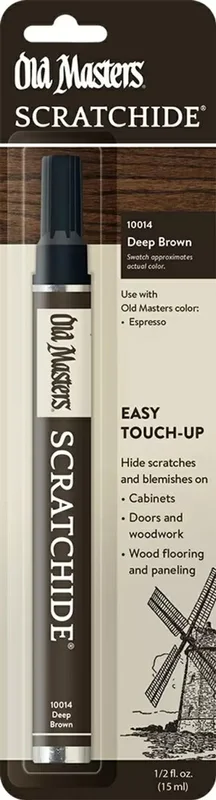 Old Masters 10014 Scratch Hide Stain Pen, Dark Brown ~ 1/2 oz Dark Brown