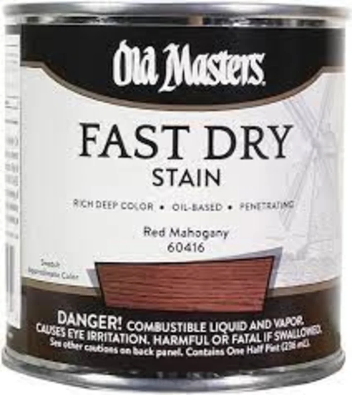 Old Masters 60416 Fast Dry Stain, Red Mahogany ~ 1/2 pint Red Mahogany
