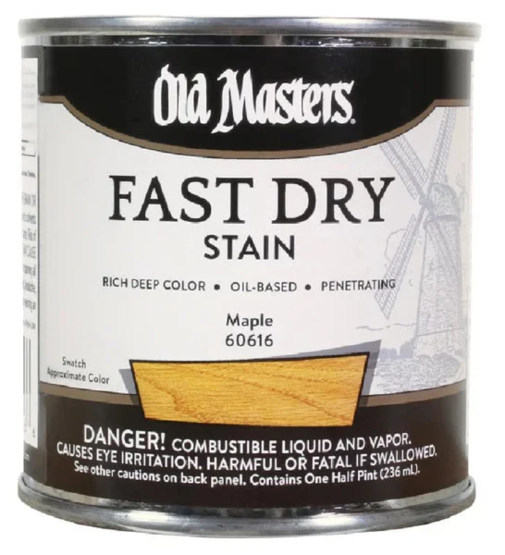 Old Masters 60616 Fast Dry Stain, Maple ~ 1/2 pint Maple