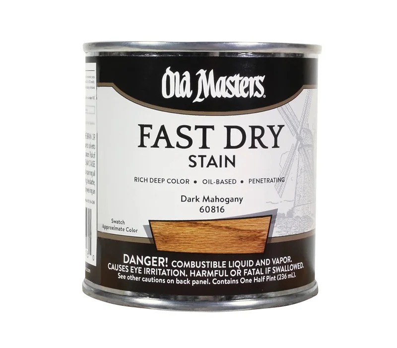 Old Masters 60816 Fast Dry Stain, Dark Mahogany ~ 1/2 pint Dark Mahogany