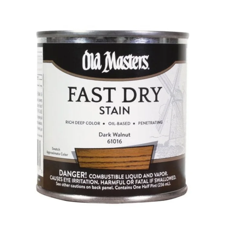 Old Masters 61016 Fast Dry Stain, Dark Walnut ~ 1/2 pint Dark Walnut