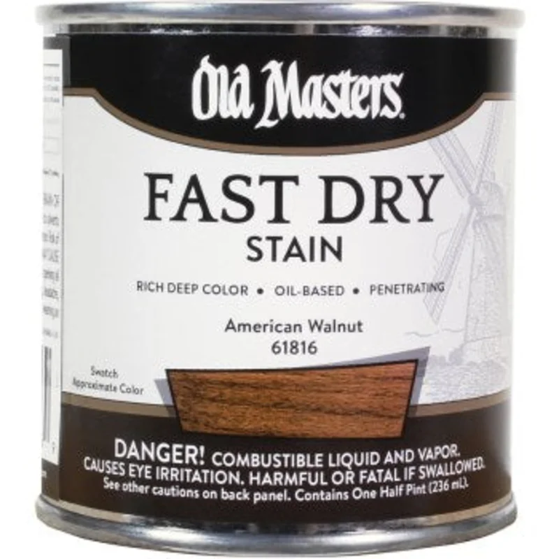 Old Masters 61816 Fast Dry Stain, American Walnut ~ 1/2 pint American Walnut