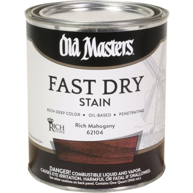 Old Masters 62104 Professional Rich Mahogany Oil-Based Fast Dry Wood Stain 1 Quart Rich Mahogany