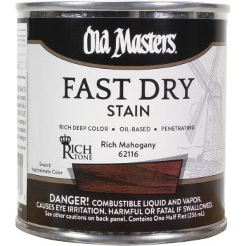 Old Masters 62116 Fast Dry Stain, Rich Mahogany ~ 1/2 pint Rich Mahogany