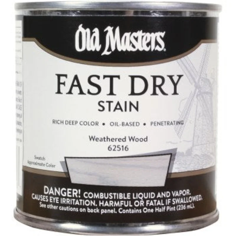 Old Masters 62516 Fast Dry Stain, Weathered Wood ~ 1/2 pint Weathered Wood