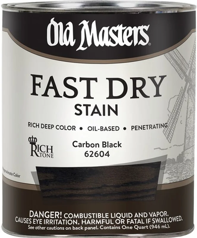 Old Masters 62604 Qt Rich Tone Fast Dry Stain Carbon Black Carbon Black