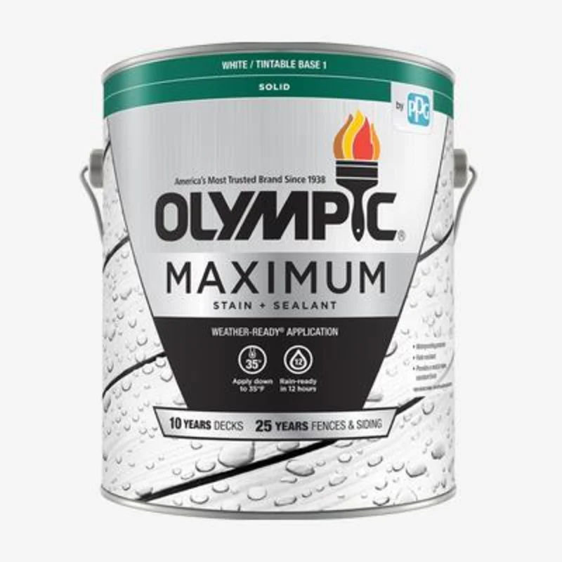 OLYMPIC MAXIMUM Exterior Solid Color Sealant + Stain - Acrylic Latex 1 Gallon