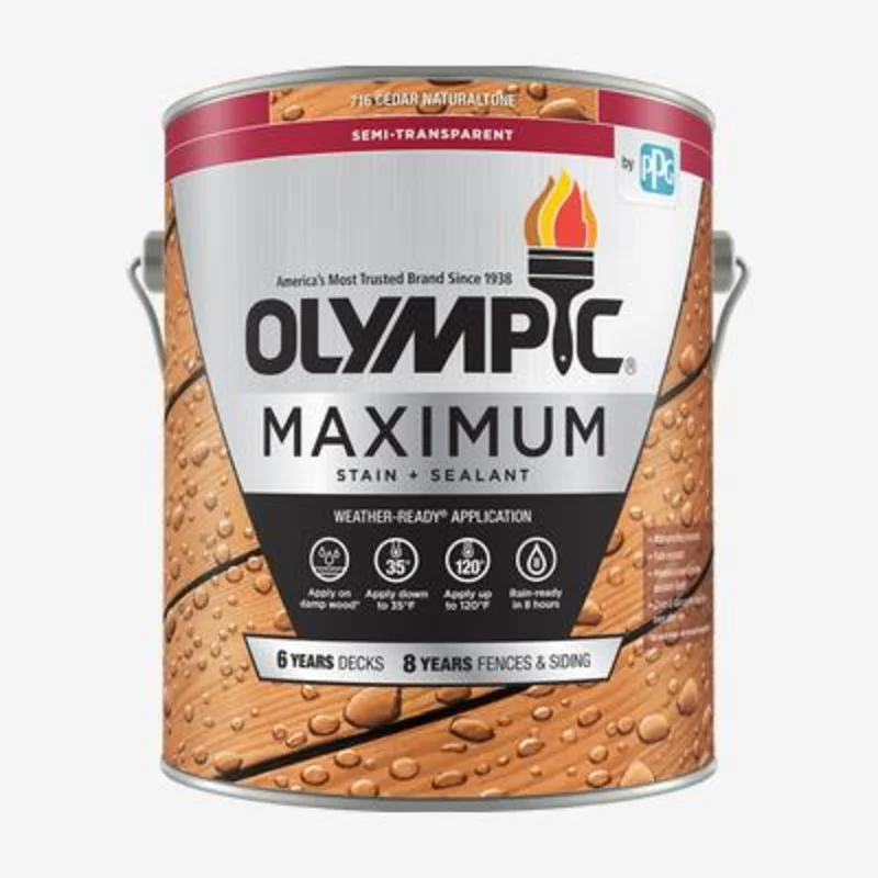 Olympic MAXIMUM Stain + Sealant In One Semi-Transparent 1 Gallon