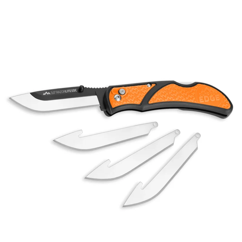Outdoor Edge 3.0" Razorlite Edc Replaceable Blade Carry Knife Blue Blue