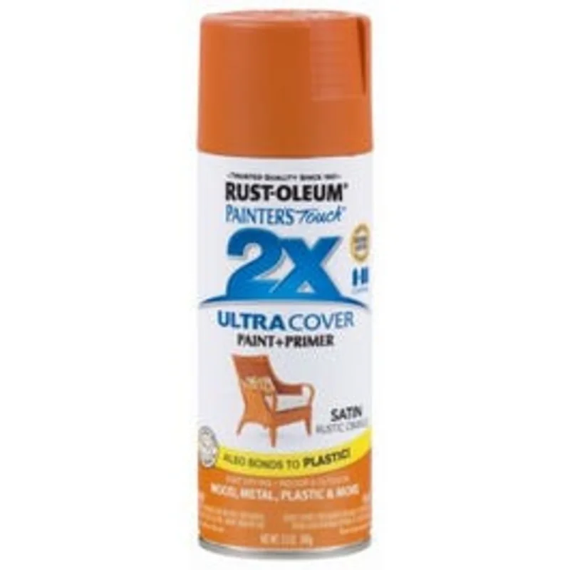 Painter's Touch 2X Spray Paint, Satin Rustic Orange, 12-oz.