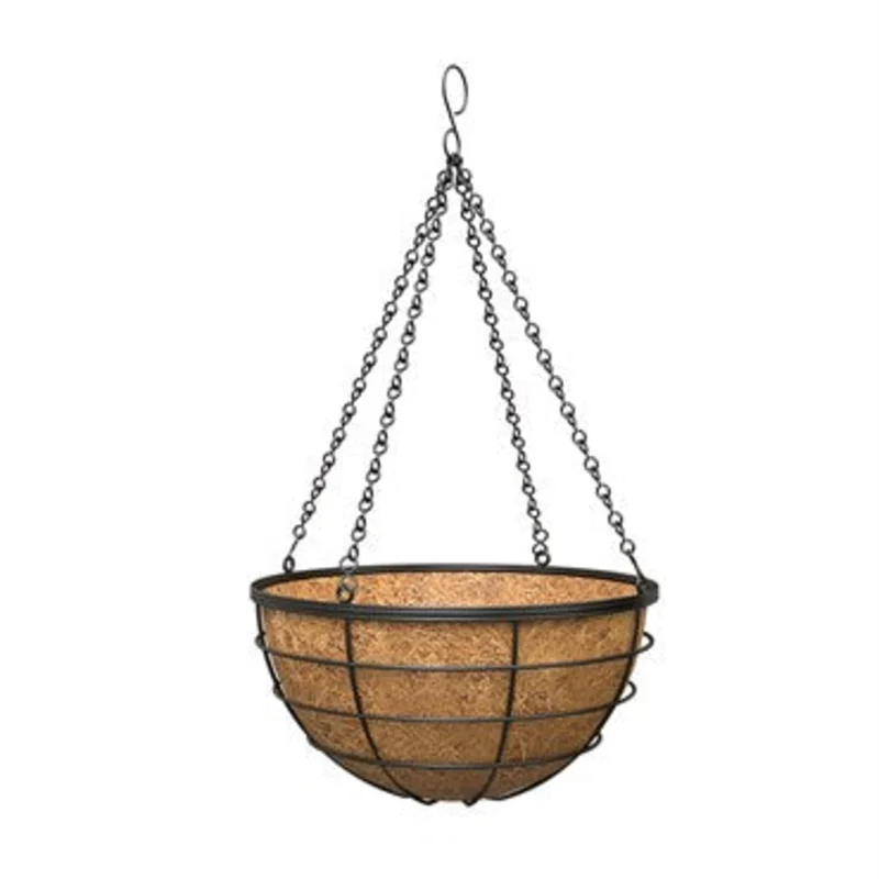 Panacea Modern Farmhouse Hanging Basket Black 14"