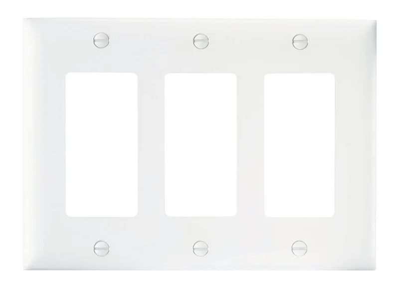 Pass & Seymour Decorator Openings, Three Gang, White White