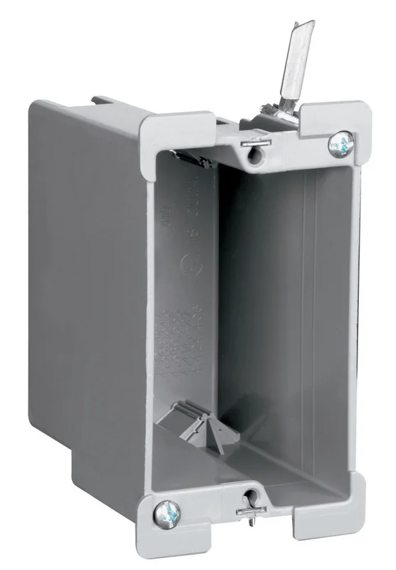 Pass & Seymour Old Work Switch and Outlet Box with Quick/Click 1 Gang, Gray Gray