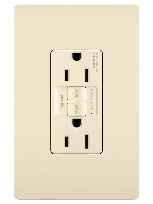 Pass & Seymour Tamper-Resistant Self-Test Duplex GFCI, Light Almond, 15A - 125 V 5-15R Light Almond