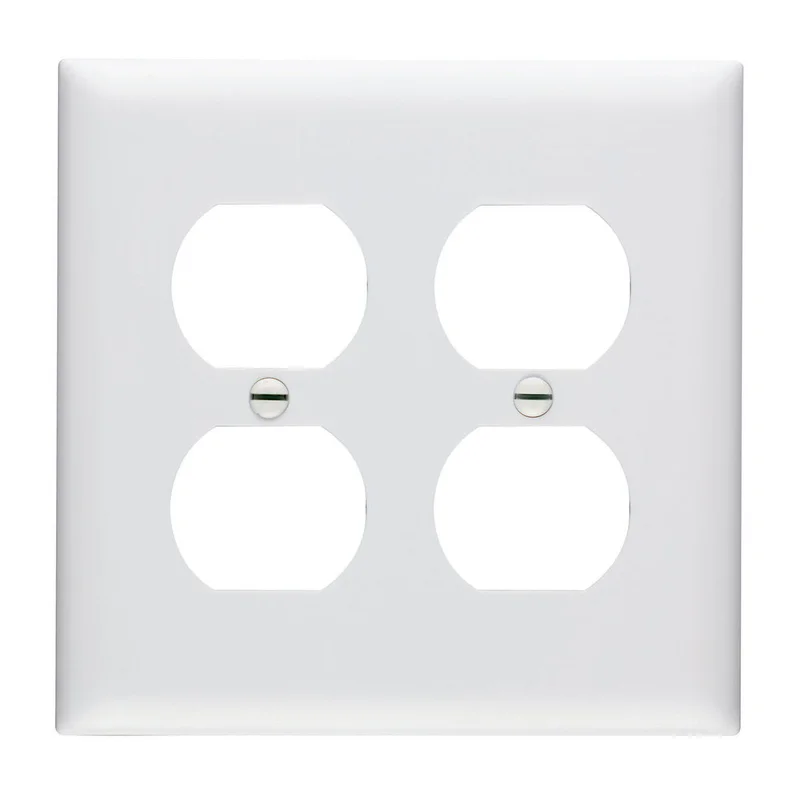 Pass & Seymour TradeMaster 2-Gang Nylon Wall Plate 2 Duplex Receptacle Openings White
