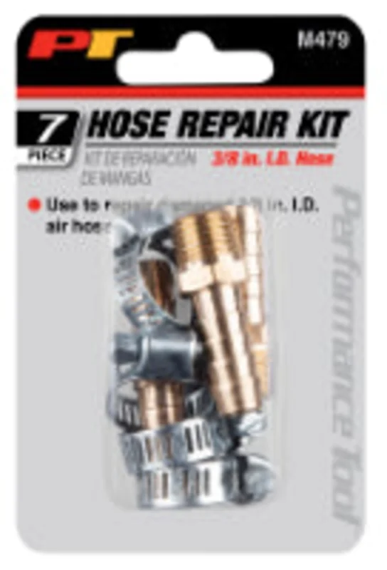 Performance Tool 7pc Hose Repair Kit, 3/8" ID