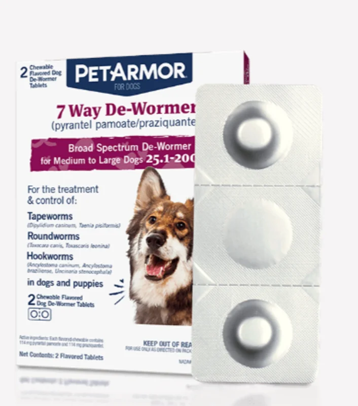 PetIQ PetArmor 7 Way De-Wormer (Pyrantel Pamoate and Praziquantel) for Dogs