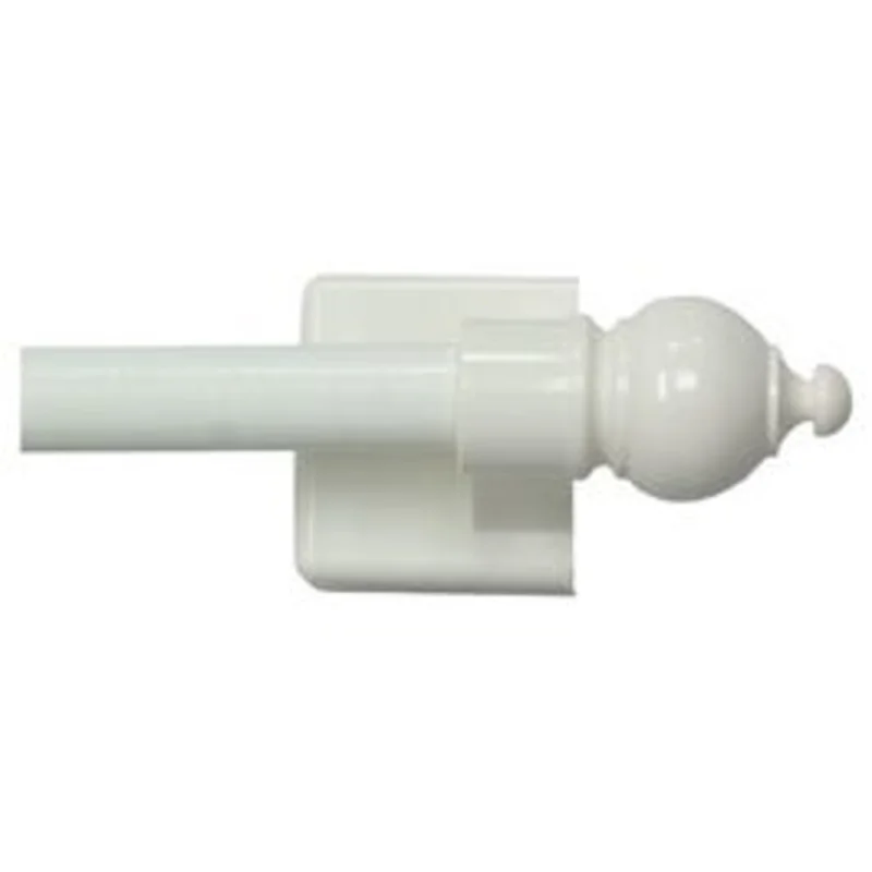 Petite Cafe Curtain Rod, Magnetic, White, 16 to 28-In.