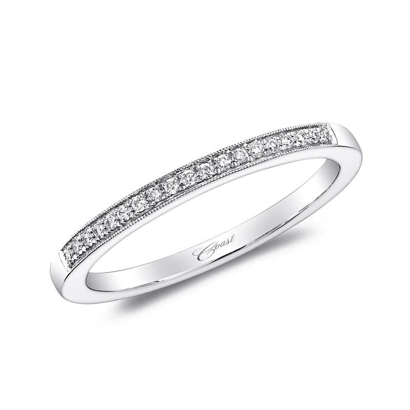 PLATINUM 0.07CTW BR DIA FINE MILGRAIN WEDDING BAND SIZE 5.25