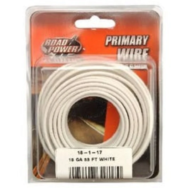 Primary Wire, White, 18-Ga., 33-Ft.