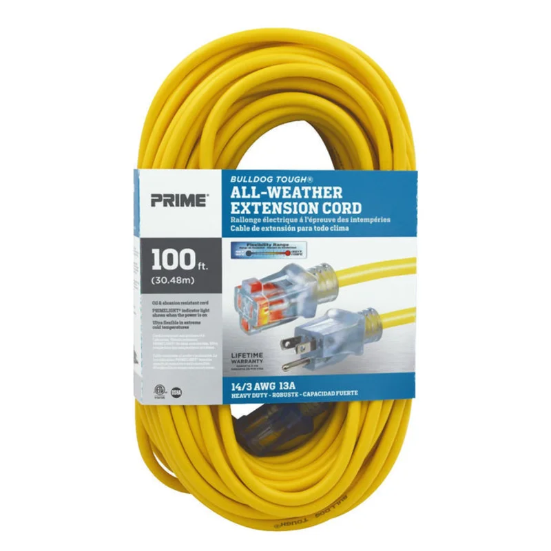 Prime Wire and Cable 100ft 14/3 SJTOW Bulldog Tough Oil Resistant Extension Cord