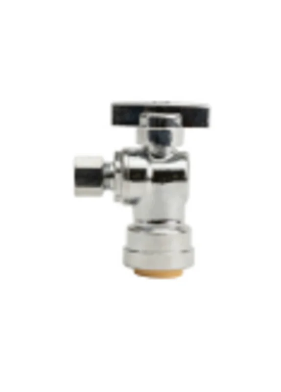 Probite 1/2 x 3/8 OD. Chrome Plated, 1/4 Turn Angle Stop Valve