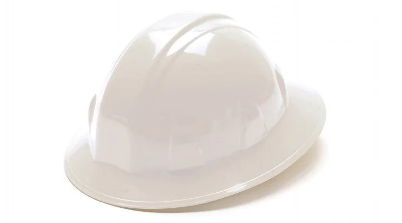 Pyramex Sl Series Full Brim Hard Hat White Full Brim Style 4-Point Ratchet White