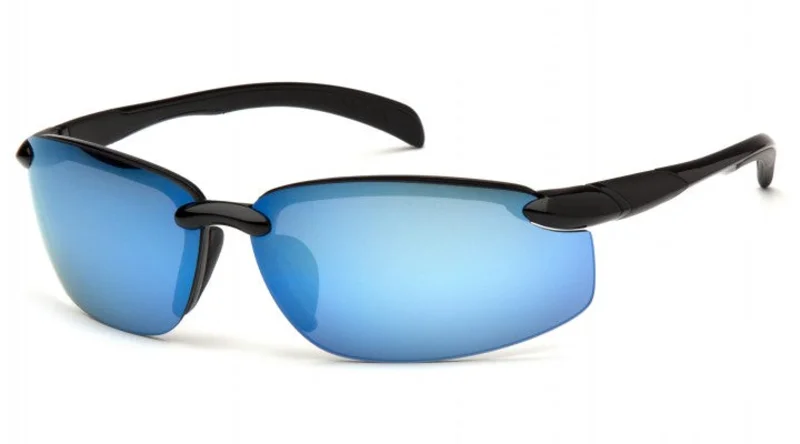 Pyramex Venture Gear Waverton Ice Blue Mirror Lens with Black Frame Black