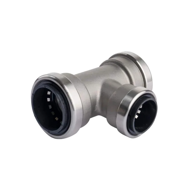 Quick Fitting Stainless Steel Push-to-Connect Reducing Tee Fitting