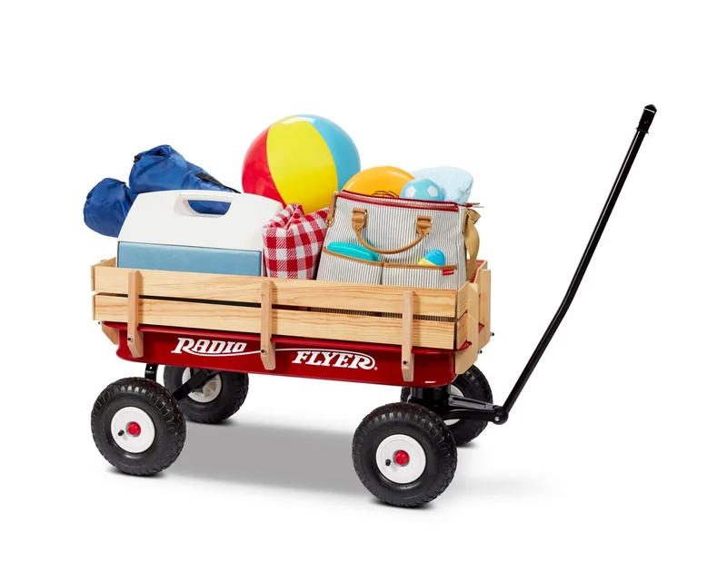 Radio Flyer All-Terrain Steel & Wood Wagon Red