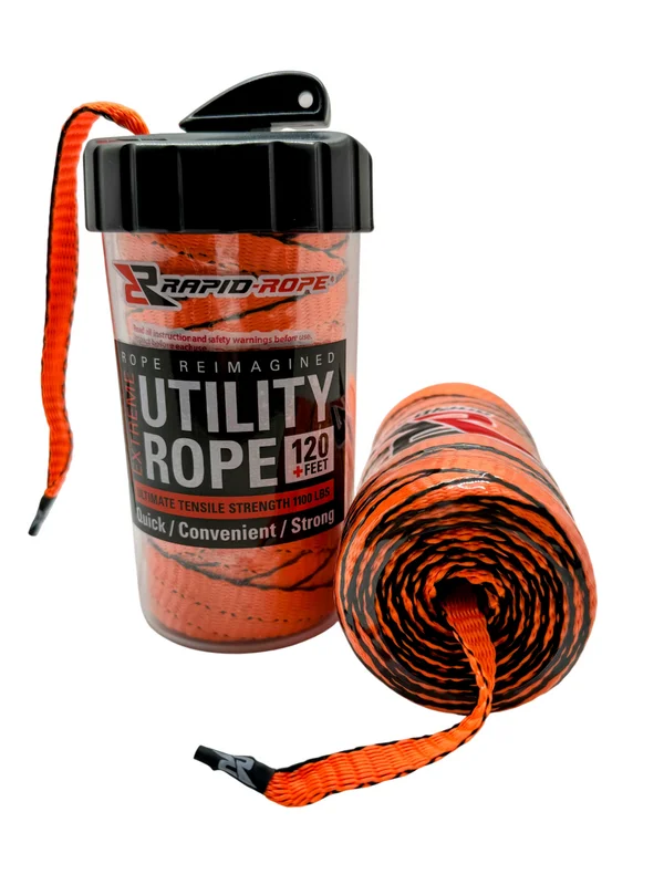 Rapid Rope Safety Orange Utility Rope & Large Canister Orange
