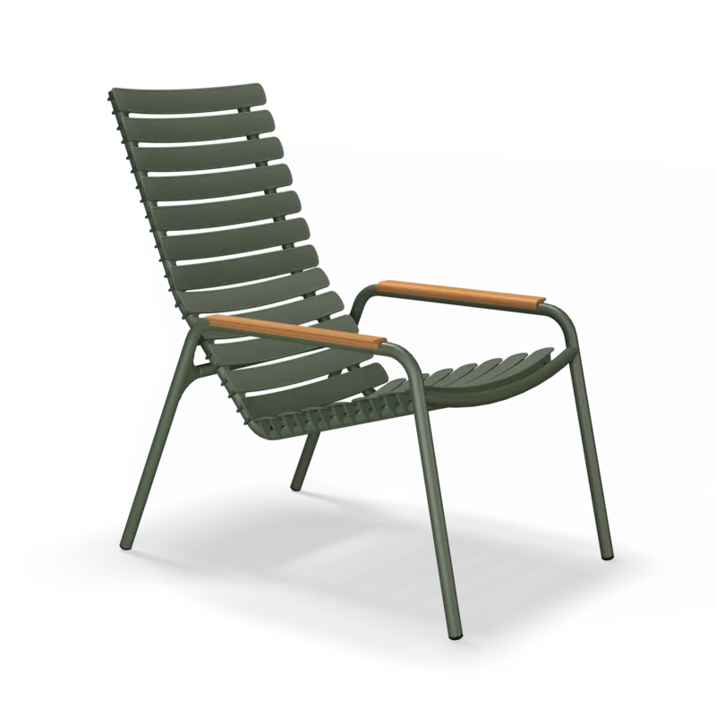 ReClips Lounge Chair with Bamboo Armrest 20 Black