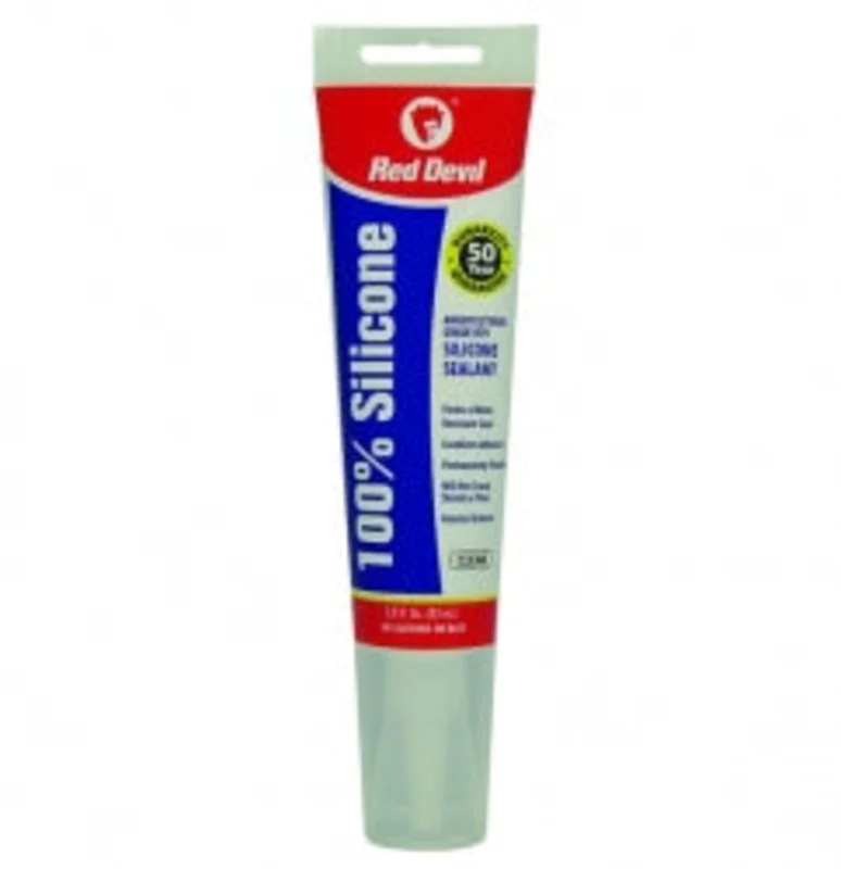 Red Devil 100% Silicone Sealant Squeeze Tube (Clear) 2.8 oz Clear