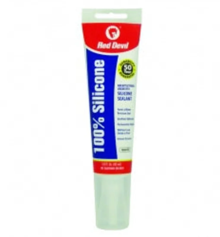Red Devil 100% Silicone Sealant Squeeze Tube (White) 2.8 Oz White