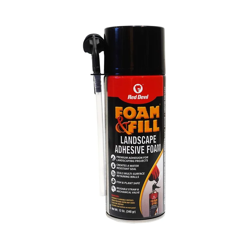Red Devil Foam & Fill Landscape Foam Adhesive/Sealant 12 Oz. (340 g) Aerosol Can Black Black