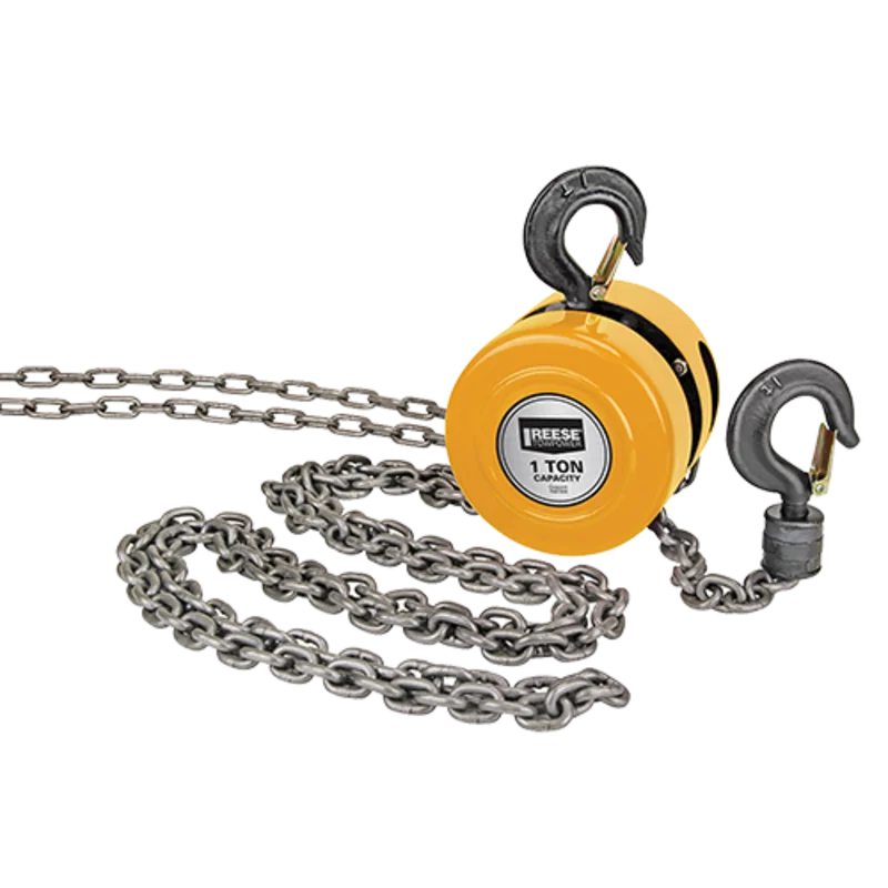 REESE Towpower Chain Hoist, 1 Ton Capacity, 10 Foot Lift Chain, 8.5 Foot Pull Chain