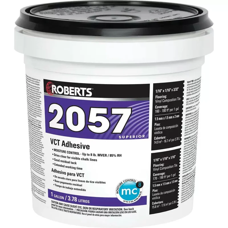 Roberts Beige Vinyl Composition Tile Adhesive, 1 gal, Pail, Flooring Beige