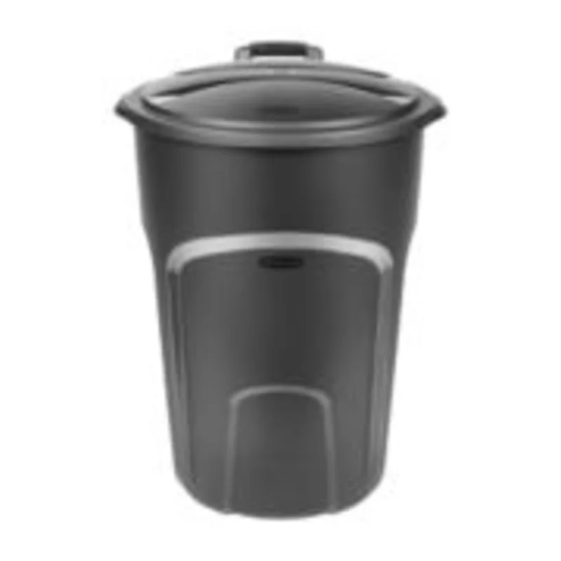 Rubbermaid Roughneck Wheeled Trash Can, 32 Gallon Black Black