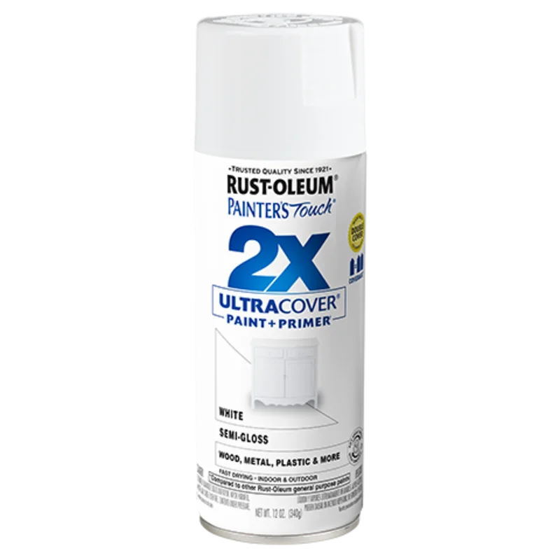Rust-Oleum 12oz 2X Painter's Touch Ultra Cover Semi Gloss Spray Paint Semi-Gloss White