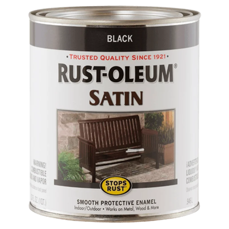 Rust-Oleum Protective Enamel Brush-On Paint Satin Black Satin Black