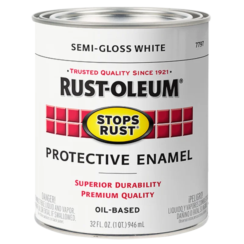 Rust-Oleum Protective Enamel Brush-On Paint Semi-Gloss White Semi-Gloss White